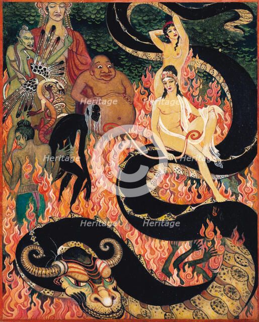 The Fiery Underworld, early-mid 20th century.  Creator: Nikolay Kalmakov.