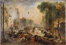 The Fieschi attack, boulevard du Temple, July 28, 1835. Creator: Francois-Gabriel-Guillaume Lepaulle