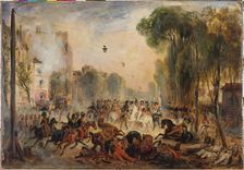 The Fieschi attack, boulevard du Temple, July 28, 1835. Creator: Francois-Gabriel-Guillaume Lepaulle