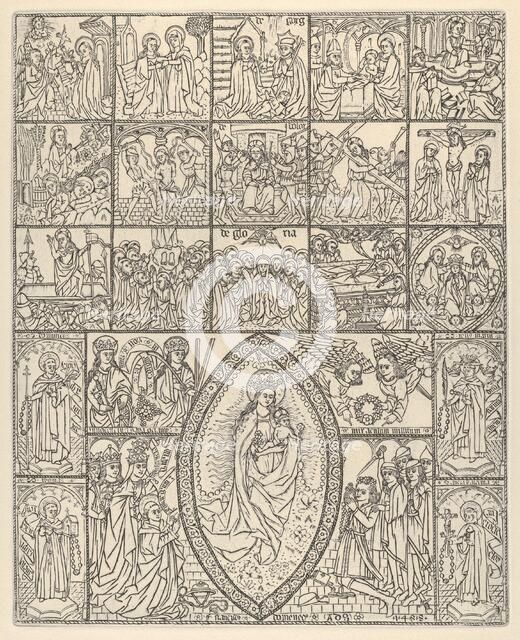 The Fifteen Mysteries and the Virgin of the Rosary (Modern Impression), 1488. Creator: Francisco Doménech.