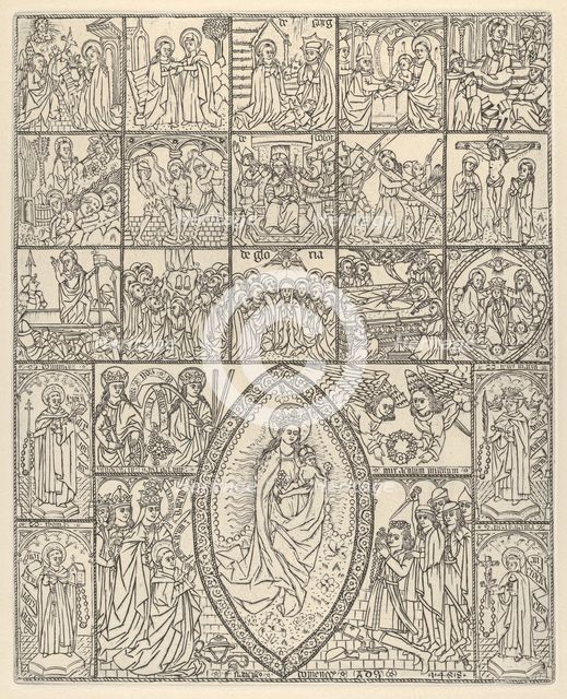 The Fifteen Mysteries and the Virgin of the Rosary (Modern Impression), 1488. Creator: Francisco Doménech.