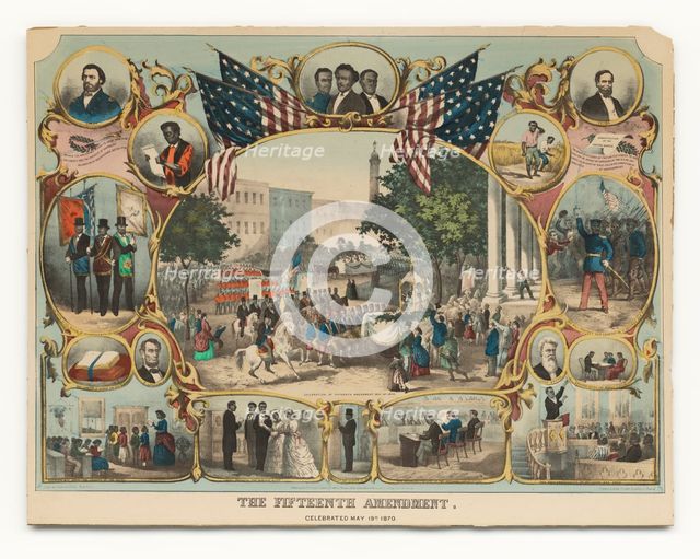 The Fifteenth Amendment. Celebrated May 19th 1870. Creator: Thomas Kelly.