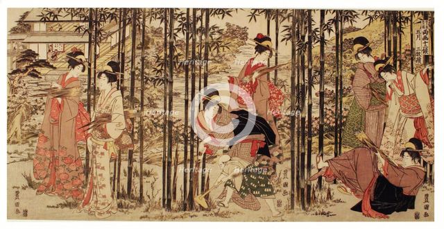 The Fifth Month, a Set of Three (Gogatsu sambukutsui), from the series "Twelve Months..., c. 1798. Creator: Utagawa Toyokuni I.