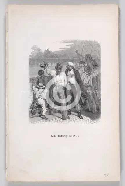 The Fifth of May from The Complete Works of Béranger, 1836.. Creators: Auguste Raffet, Louis-Henri Brevière, Cesar-Auguste Hebert.