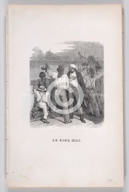 The Fifth of May from The Complete Works of Béranger, 1836.. Creators: Auguste Raffet, Louis-Henri Brevière, Cesar-Auguste Hebert.
