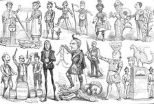 The Fifth of November: exhibition of guys at the Alexandra Palace, 1881. Creator: Unknown