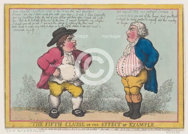 The Fifth Clause, or the Effect of Example, April 23, 1805., April 23, 1805. Creator: Thomas Rowlandson.