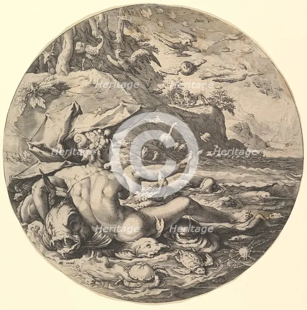 The Fifth Day (Dies V), from the series The Creation of the World, ca. 1597. Creator: Jan Muller.