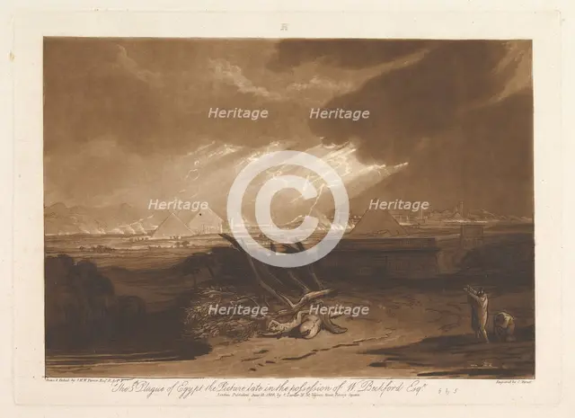 The Fifth Plague of Egypt (Liber Studiorum, part III, plate 16), June 10, 1808. Creator: JMW Turner.