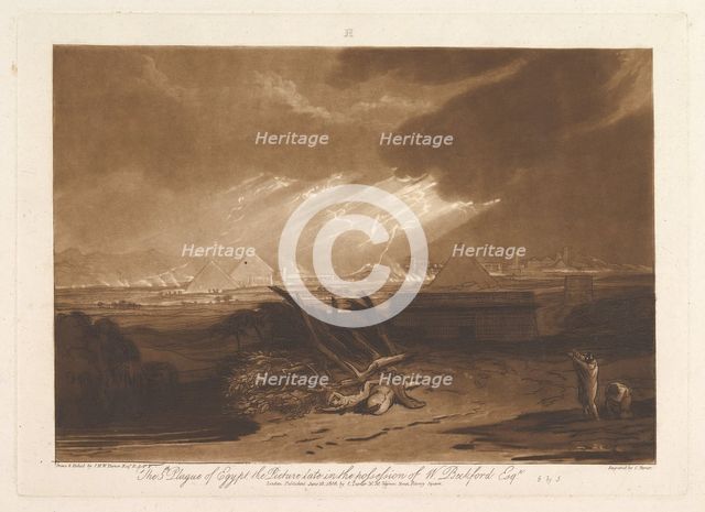 The Fifth Plague of Egypt (Liber Studiorum, part III, plate 16), June 10, 1808. Creator: JMW Turner.