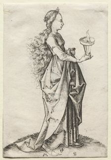 The Fifth Wise Virgin. Creator: Martin Schongauer (German, c.1450-1491)