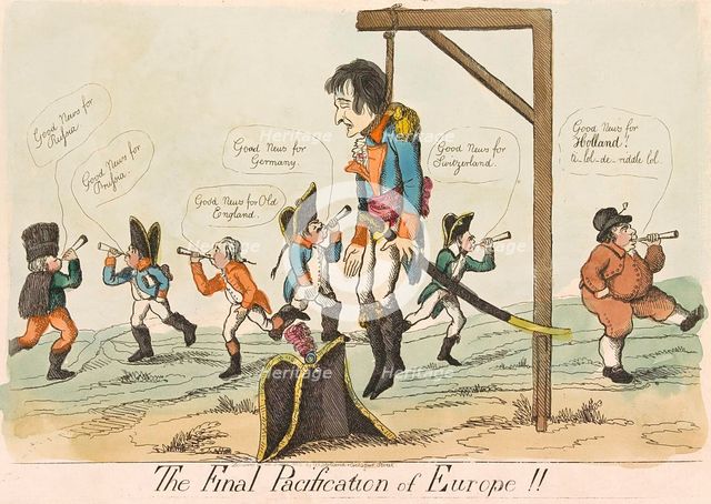 The Final Pacification of Europe!!, pub. 1803 (hand coloured engraving). Creator: English School (19th Century).