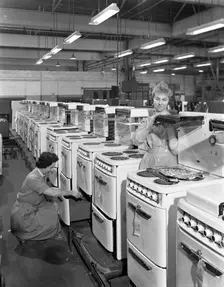 The final stages of cooker assembly at the GEC plant, Swinton, South Yorkshire, 1960. Creator: Michael Walters