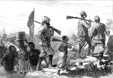 The Finding of Dr. Livingstone: Mr. Stanley and his retinue in Africa, 1872. Creator: Unknown
