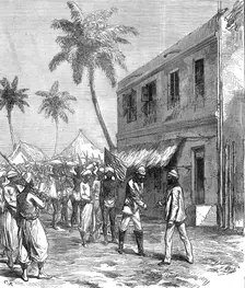 The finding of Dr. Livingstone: return of Mr. Stanley to Bagamoyo, from a sketch by Lt. Henn, 1872. Creator: C. R.
