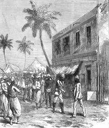 The finding of Dr. Livingstone: return of Mr. Stanley to Bagamoyo, from a sketch by Lt. Henn, 1872. Creator: C. R.