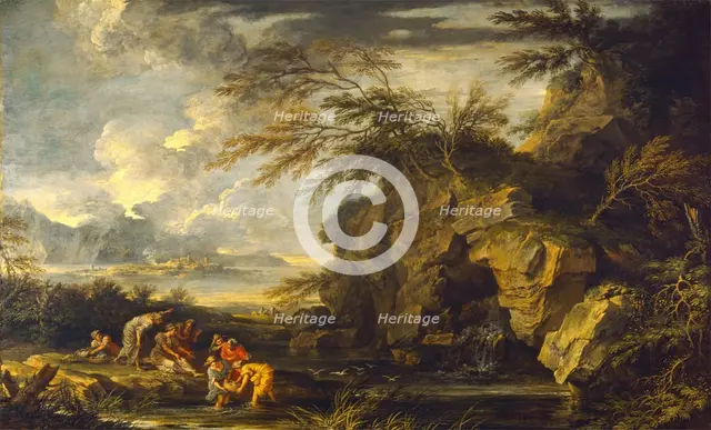 The Finding of Moses, c.between 1660 and 1665. Creator: Salvator Rosa.