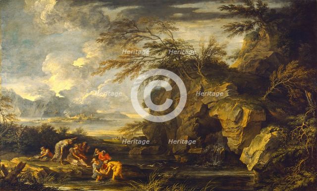 The Finding of Moses, c.between 1660 and 1665. Creator: Salvator Rosa.