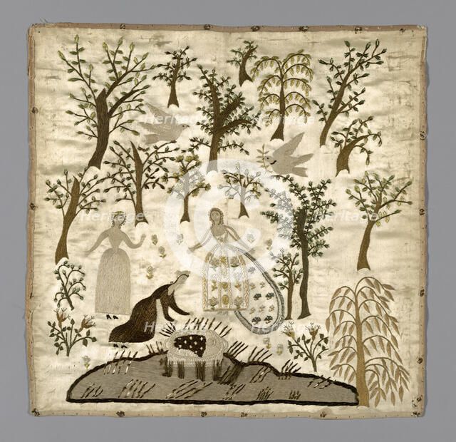 The Finding of Moses (Needlework), England, 19th century. Creator: Unknown.