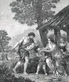 The Finding of Romulus and Remus - from the picture by Pietro da Cortona, 1850. Creator: Unknown