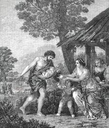 The Finding of Romulus and Remus - from the picture by Pietro da Cortona, 1850. Creator: Unknown