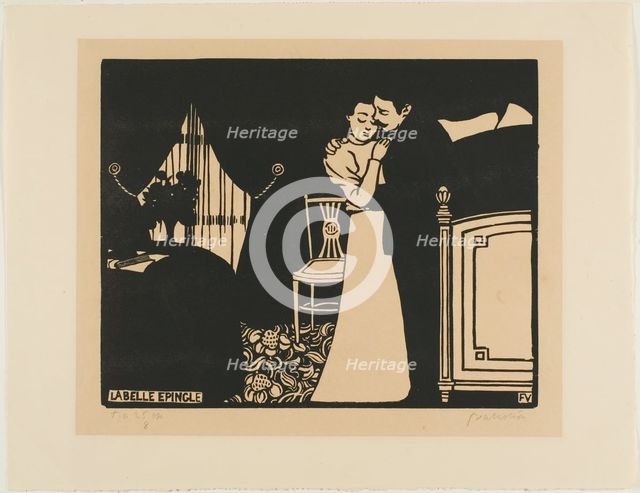 The Fine Pin, plate three from Intimacies, 1898. Creator: Félix Vallotton.