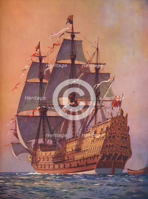 'The Finest Man-of-War of Her Time, the Sovereign of the Seas marked an important stage in the devel Artist: Unknown.