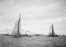 The Finish, Columbia on the line, Sept. 28, 1901, c1901. Creator: Unknown