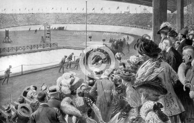 The finish of the marathon, Olympic Games, London, 1908, (c1920). Artist: Unknown