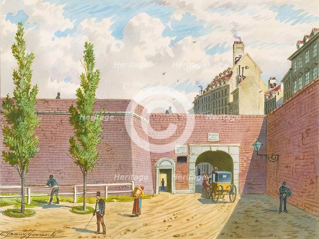 The Fischertor in Vienna, 1854. Creator: Franz Gerasch.