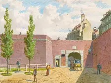The Fischertor in Vienna, 1854. Creator: Franz Gerasch