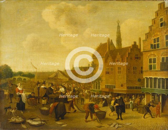 The Fish Market at Leyden, c1646-1649. Creator: Jan Steen.
