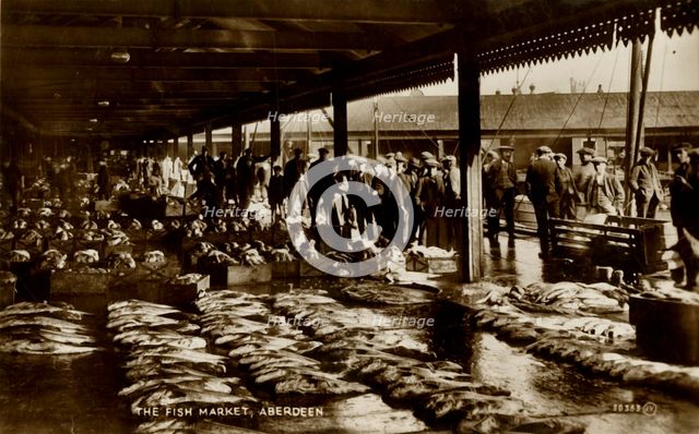 'The Fish Market, Aberdeen', late 19th-early 20th century.  Creator: Unknown.