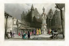 The Fish Market, Antwerp Belgium, 19th century.Artist: J Rogers