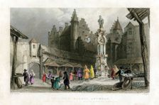 The Fish Market, Antwerp Belgium, 19th century.Artist: J Rogers