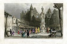 The Fish Market, Antwerp Belgium, 19th century.Artist: J Rogers