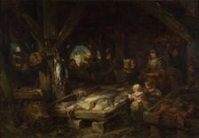 The Fish Market, Dieppe, 1845. Artist: Isabey, Louis Gabriel Eugène (1803-1886)