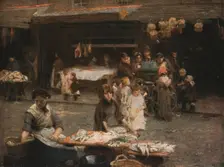 The Fish Market, Patrick Street, Dublin late 19th century, (c1930). Creator: Walter Frederick Osborne