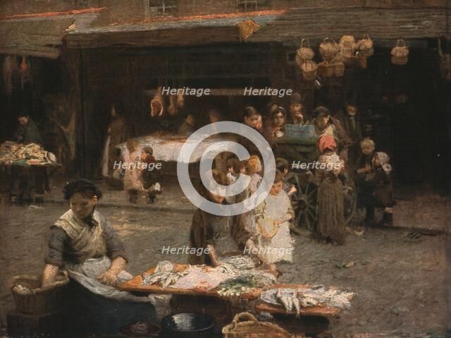 'The Fish Market, Patrick Street, Dublin', late 19th century, (c1930).  Creator: Walter Frederick Osborne.