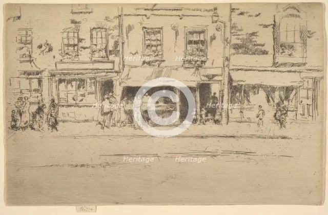 The Fish Shop, Busy Chelsea (Fish Shop, Chelsea), 1886-87. Creator: James Abbott McNeill Whistler.
