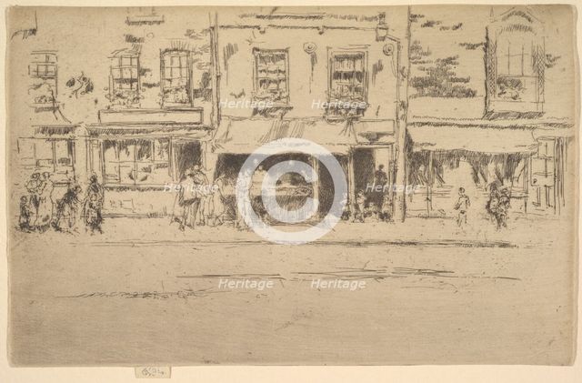 The Fish Shop, Busy Chelsea (Fish Shop, Chelsea), 1886-87. Creator: James Abbott McNeill Whistler.