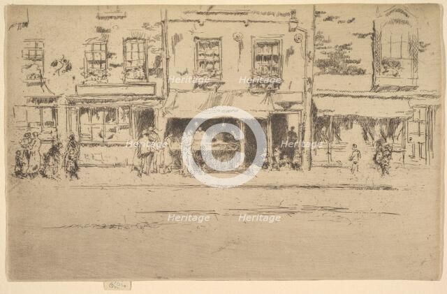 The Fish Shop, Busy Chelsea (Fish Shop, Chelsea), 1886-87. Creator: James Abbott McNeill Whistler.