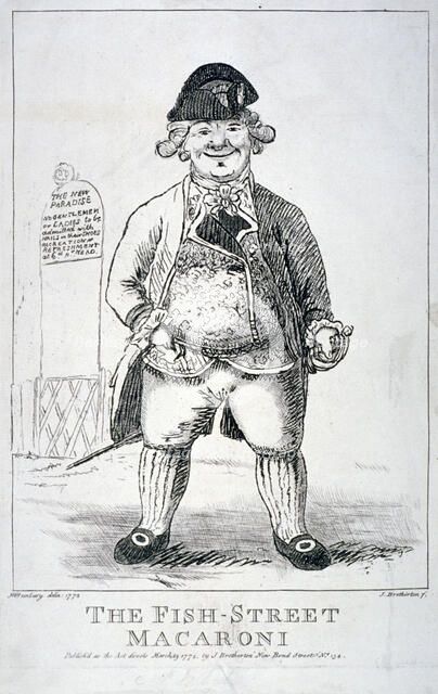 'The Fish-Street macaroni', 1772. Artist: James Bretherton