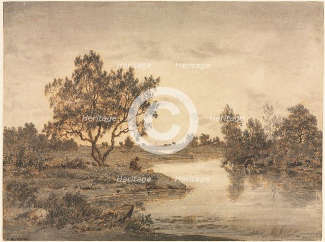 The Fisherman (Le Pêcheur), c. 1840-45. Creator: Théodore Rousseau (French, 1812-1867).