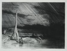 The Fisherman, Rainy Weather, 1847. Creator: Charles-Émile Jacque (French, 1813-1894)