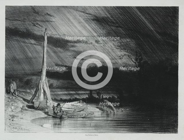 The Fisherman, Rainy Weather, 1847. Creator: Charles-Émile Jacque (French, 1813-1894).
