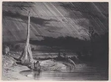 The Fisherman, Rainy Weather, ca. 1853. Creator: Charles Emile Jacque