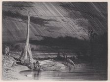 The Fisherman, Rainy Weather, ca. 1853. Creator: Charles Emile Jacque