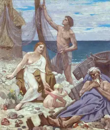 The Fisherman's Family, 1887. Creator: Pierre Puvis de Chavannes