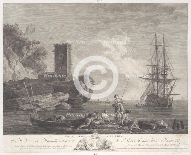 The Fishermen with their Lines, ca. 1770. Creator: Bertaud.